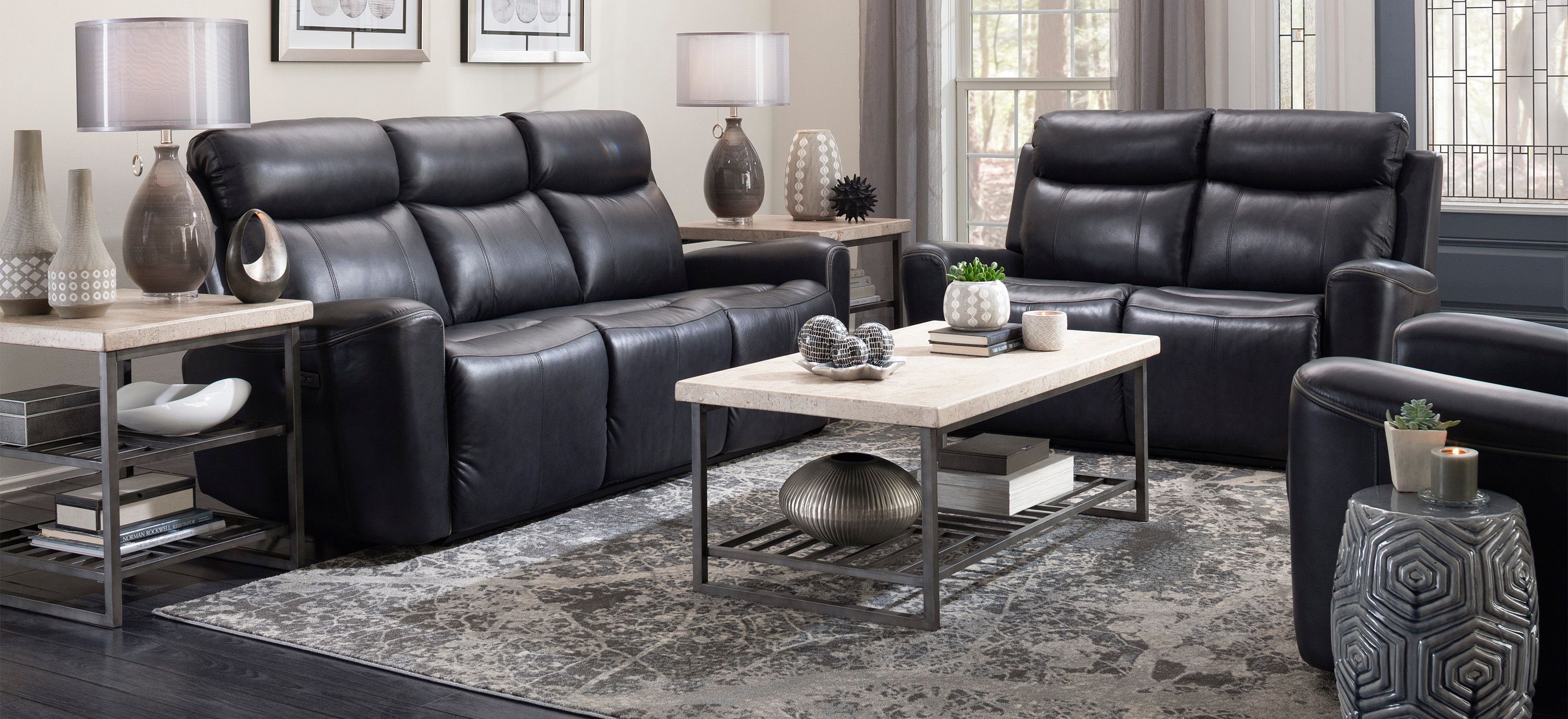 Ramona 2-pc. Leather Power Sofa and Loveseat Set