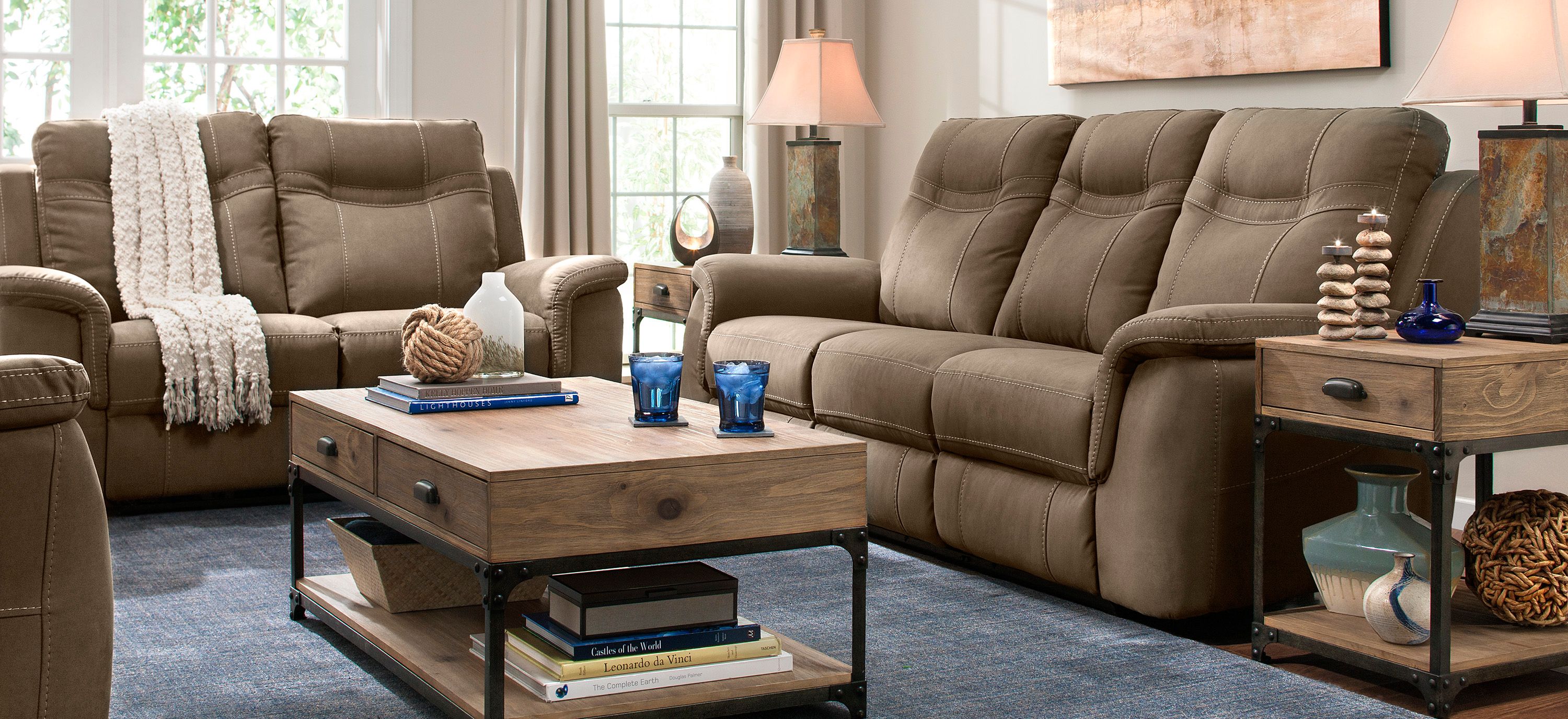 Stanfield 2-pc. Microfiber Power Sofa and Loveseat Set