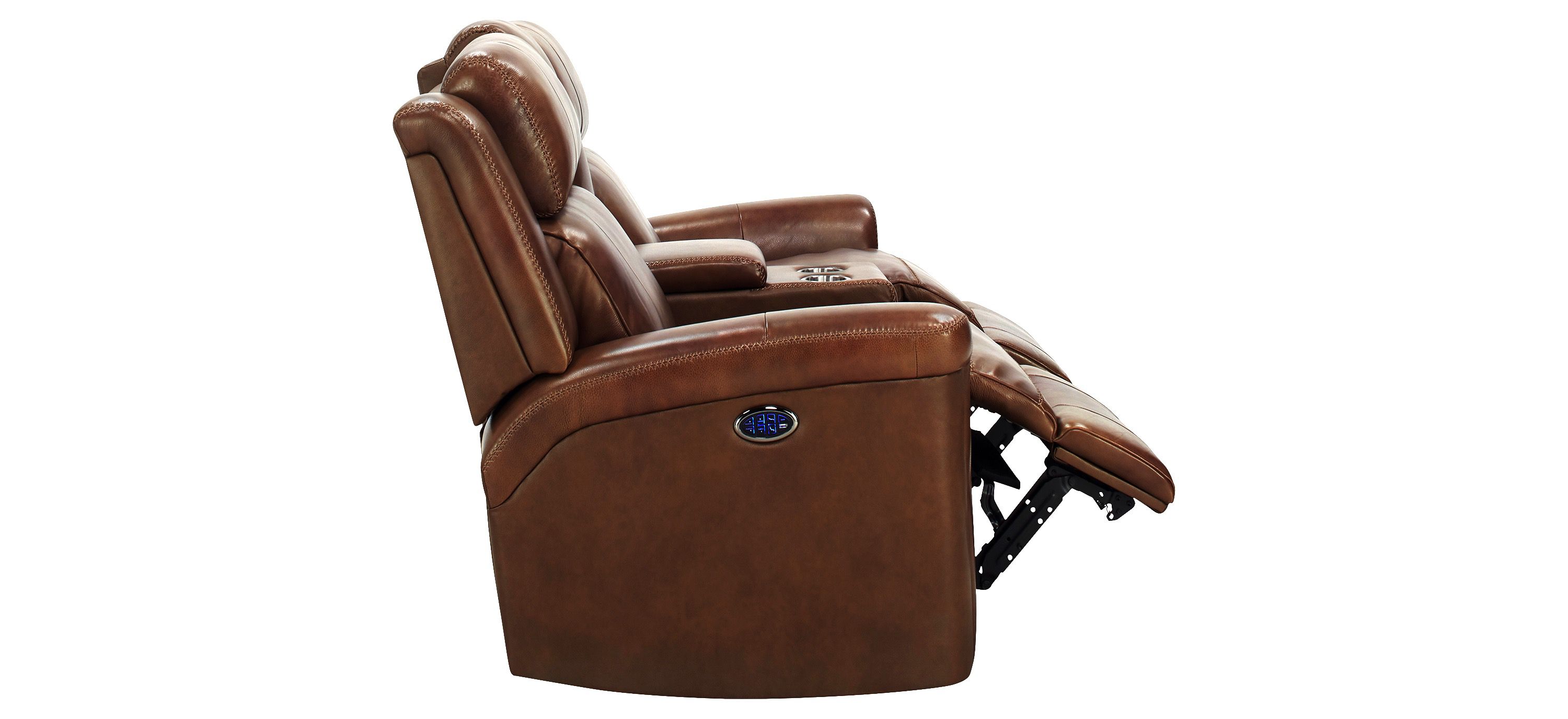 Richfield Leather Power Console Loveseat with Power Headrest and  