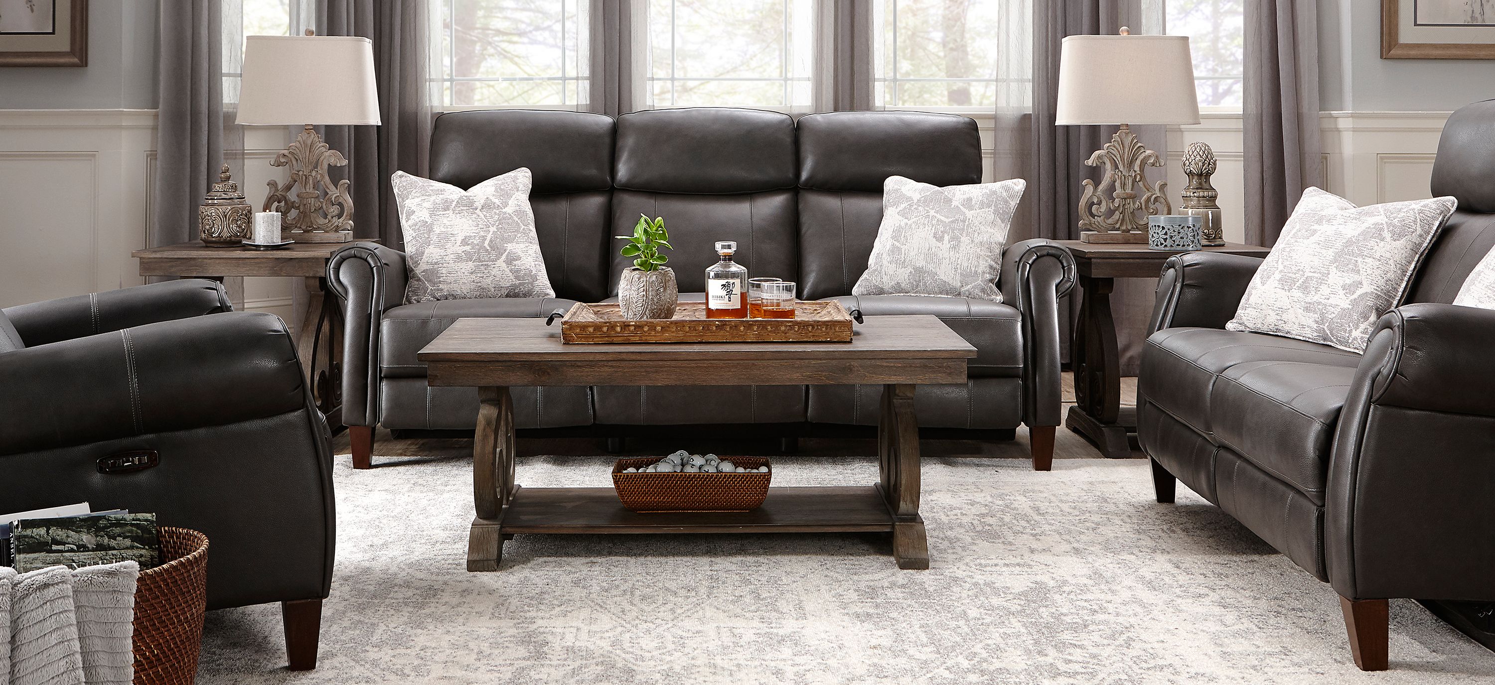 Chicago 2-pc. Leather Power Sofa and Loveseat Set