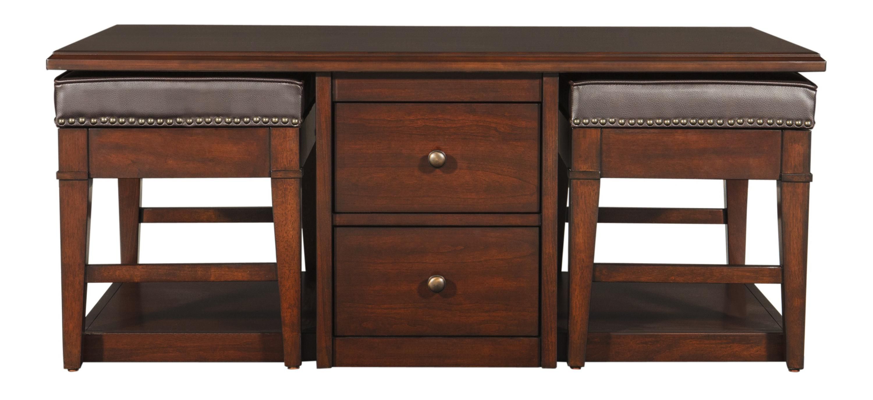 Lawson Rectangular Coffee Table w/ 2 Storage Benches