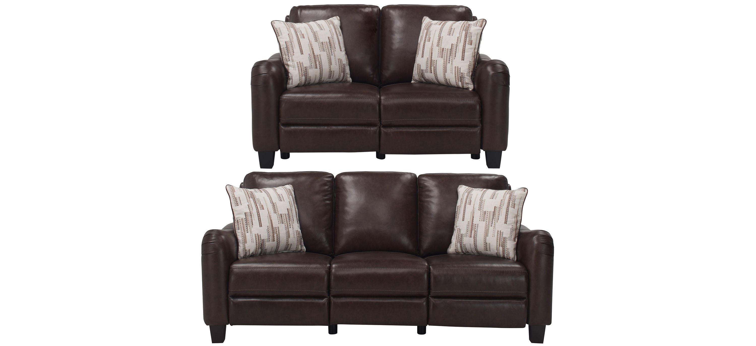 Dillon Leather Power-Reclining 2-pc. Sofa and Loveseat Set