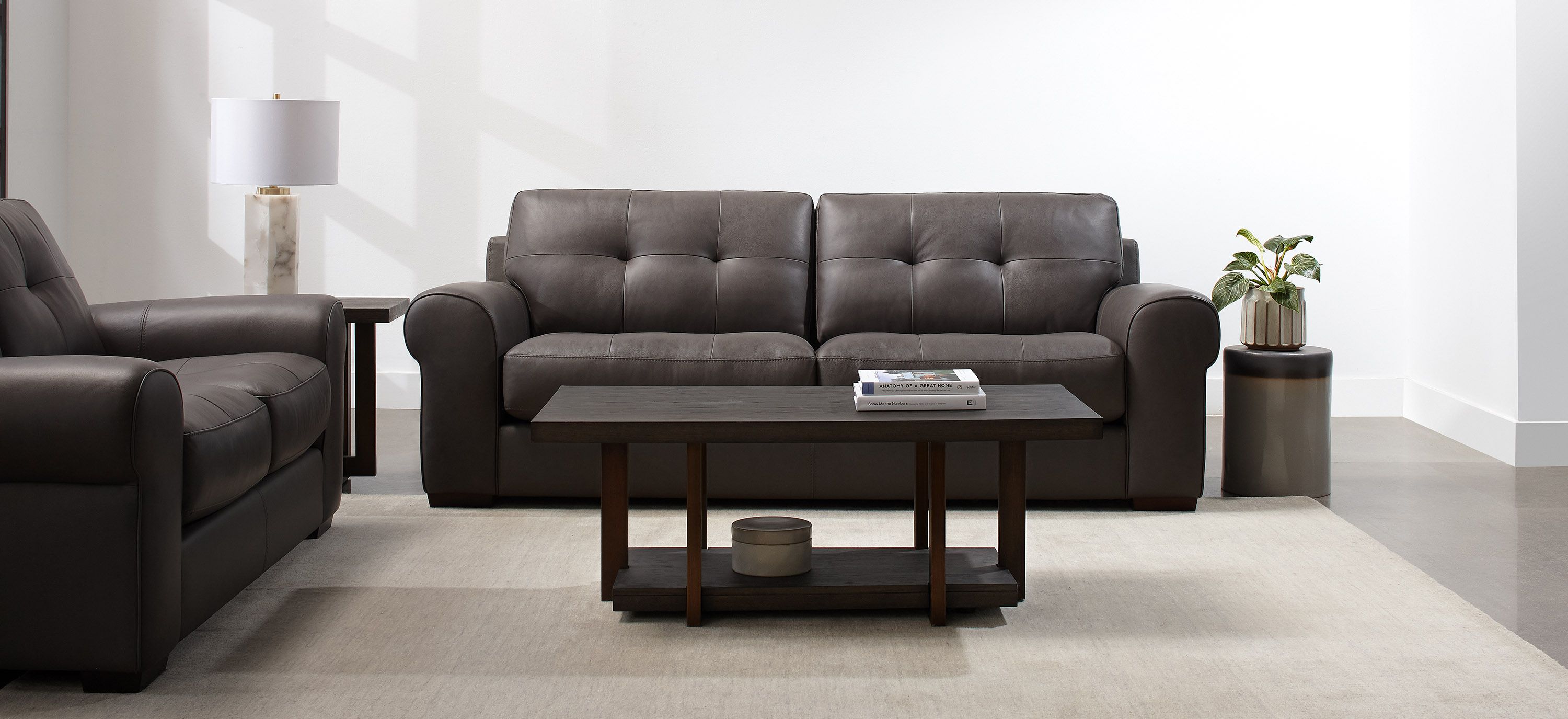 Broderick Leather 2-pc. Sofa and Loveseat