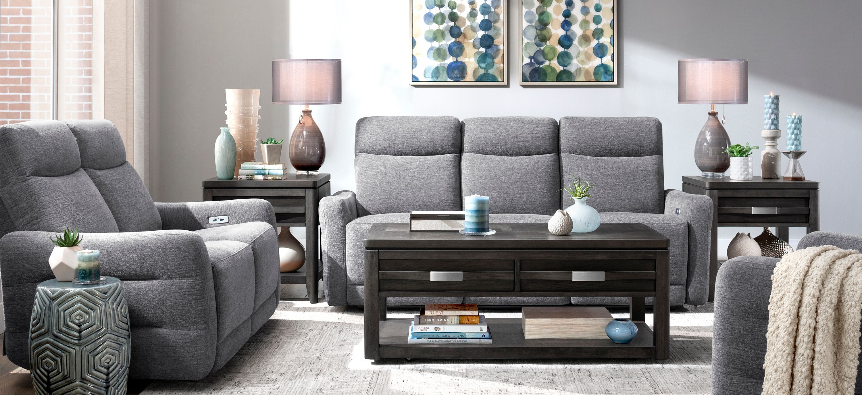 Yardley 2-pc. Chenille Power Sofa and Loveseat Set