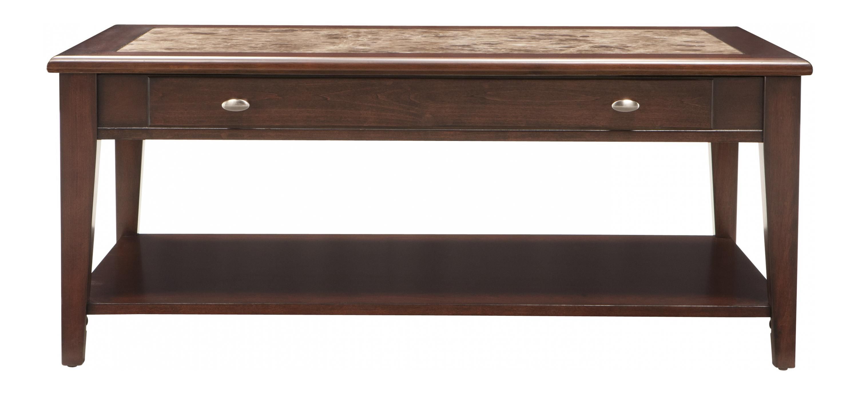 Paige Rectangular Marble-Look Lift-Top Coffee Table