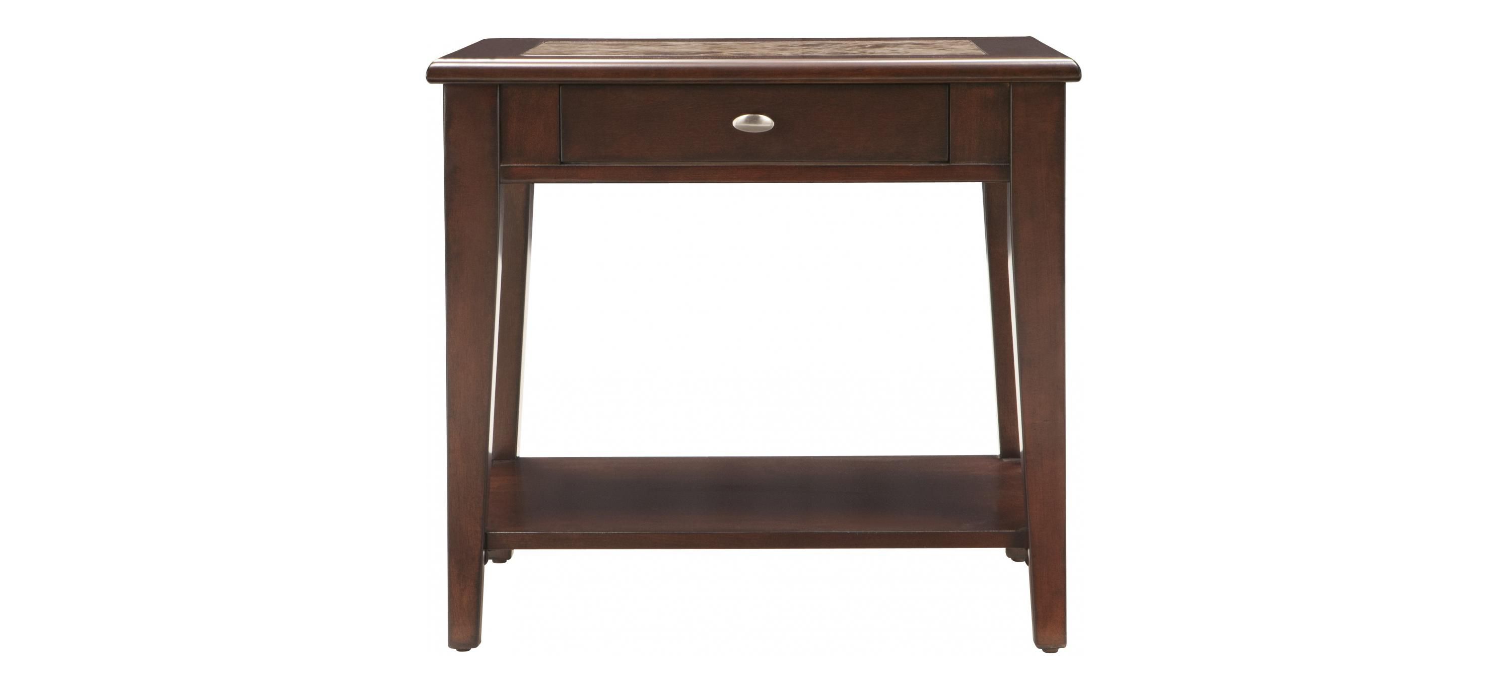 Paige Rectangular Marble-Look End Table