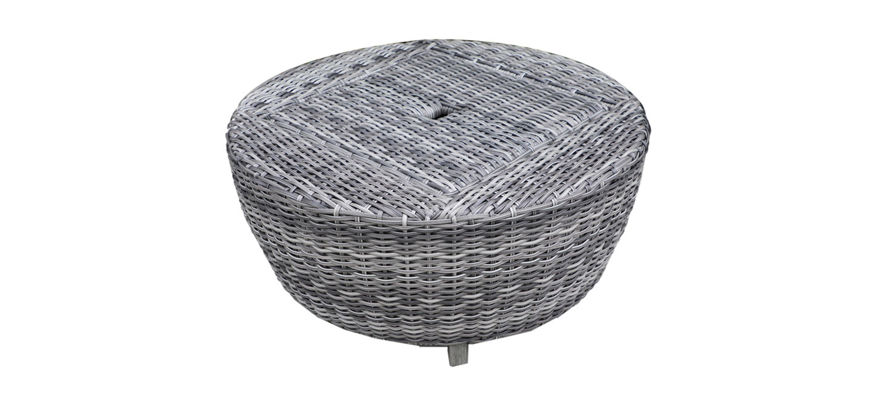 Marana Round Outdoor Wicker Coffee Table with Cooler