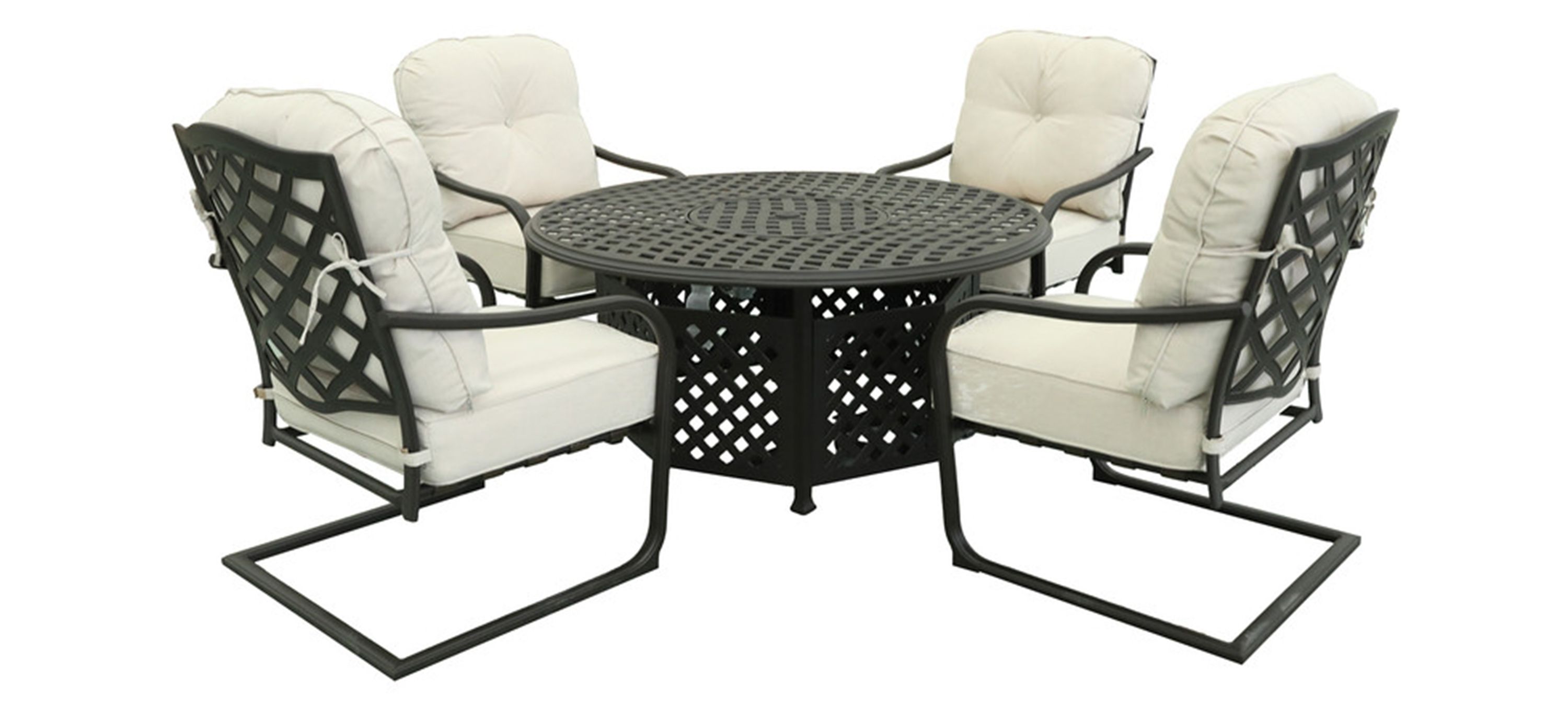 Halston Outdoor 5-pc. Aluminum Chat High Fire Pit Set