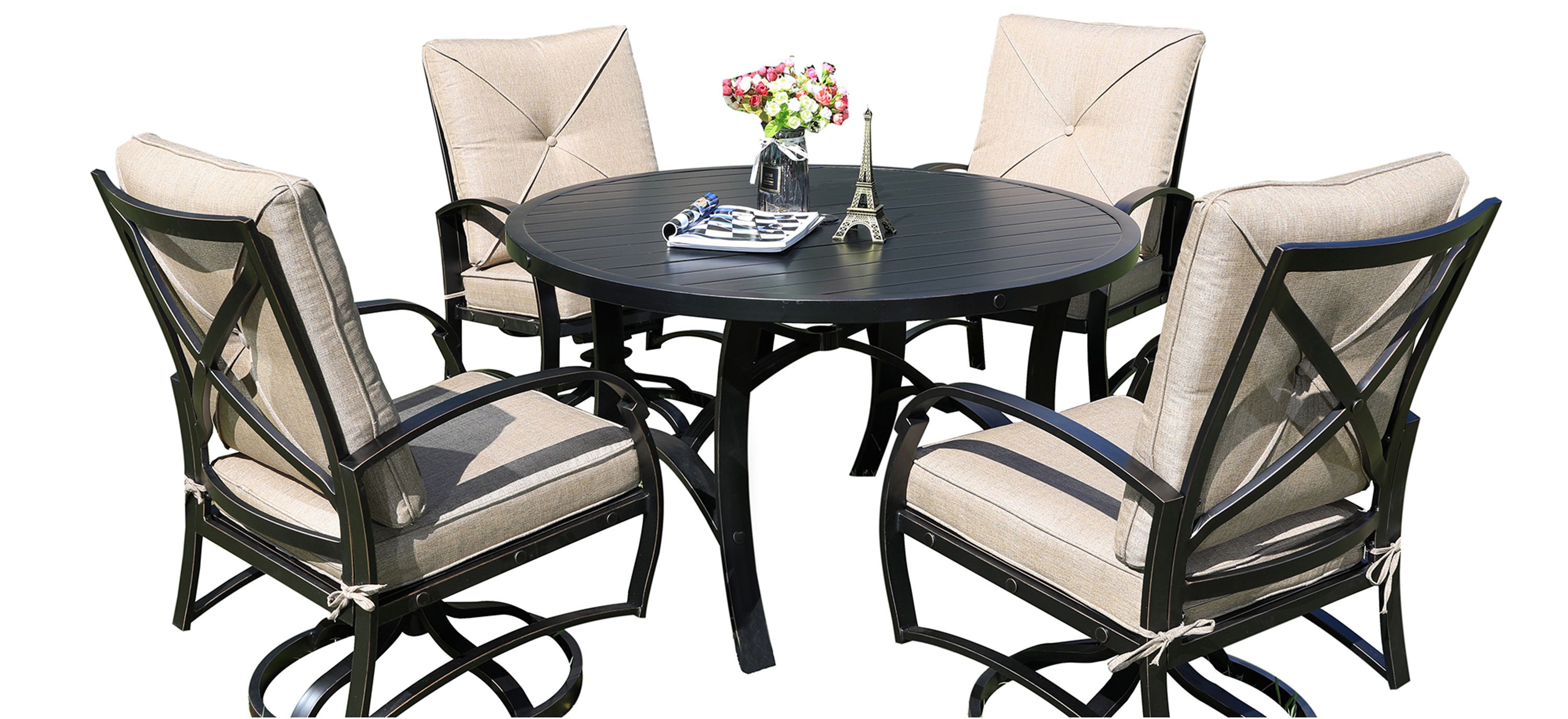 Valencia 5 Pc. Swivel Chair Outdoor Dining Set
