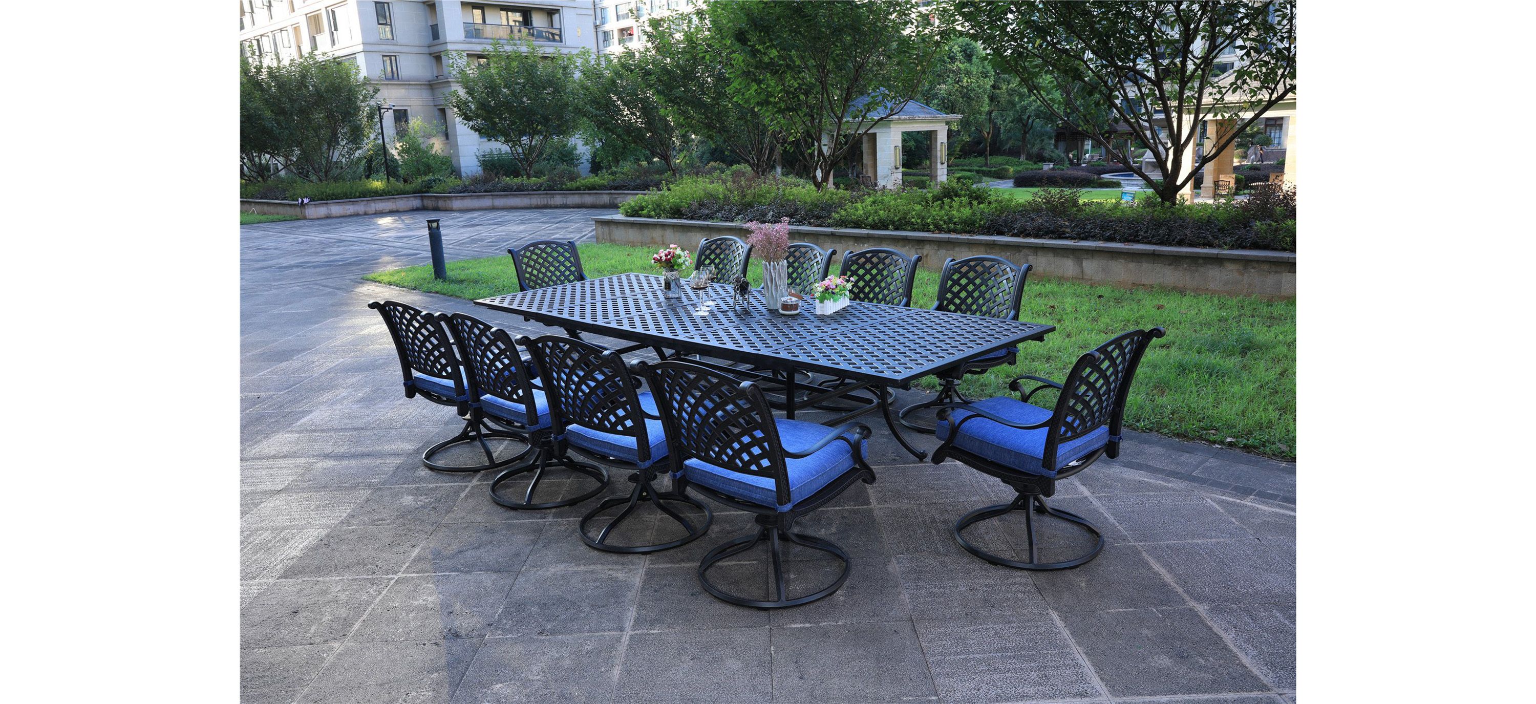Castle Rock 11-pc. Outdoor Swivel Dining Set