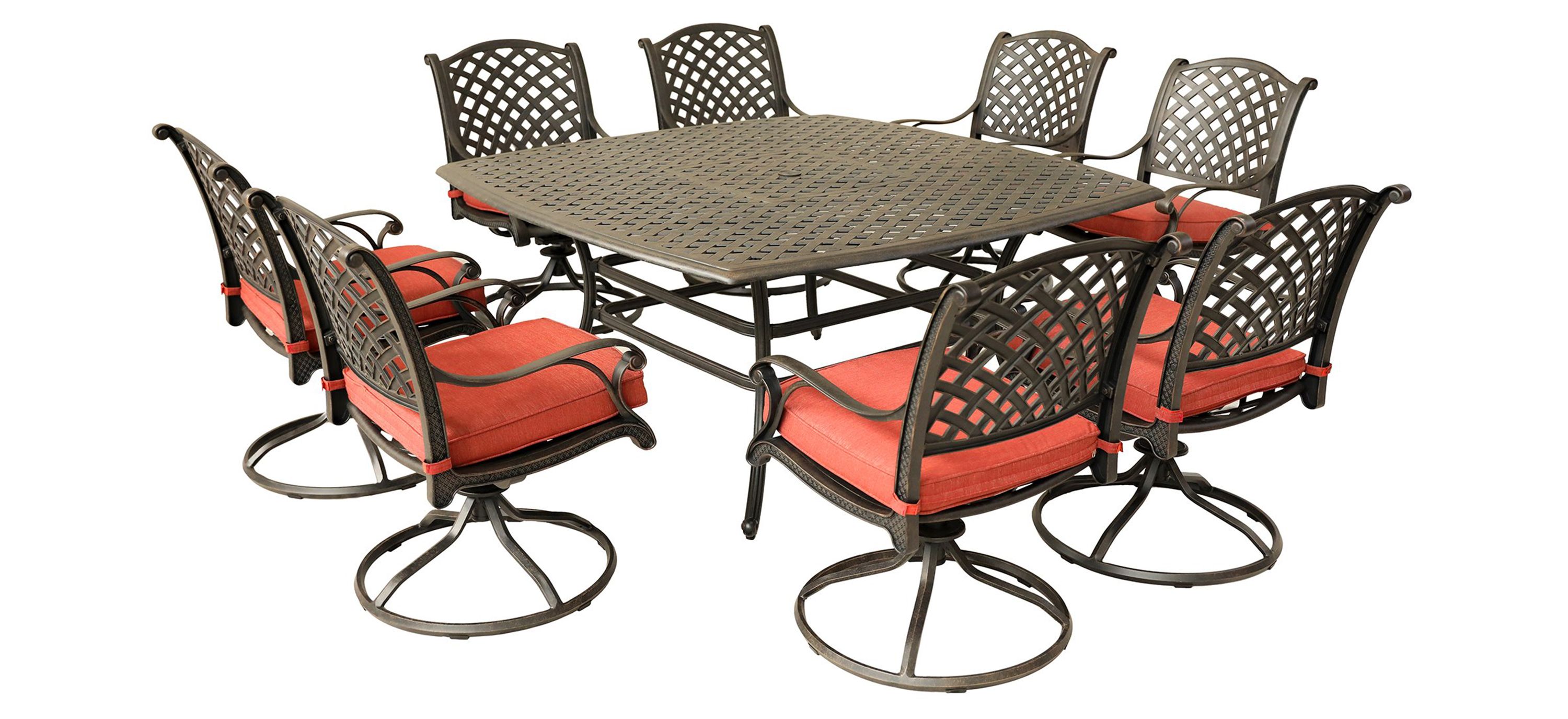 Castle Rock 9-pc. Outdoor Swivel Dining Set
