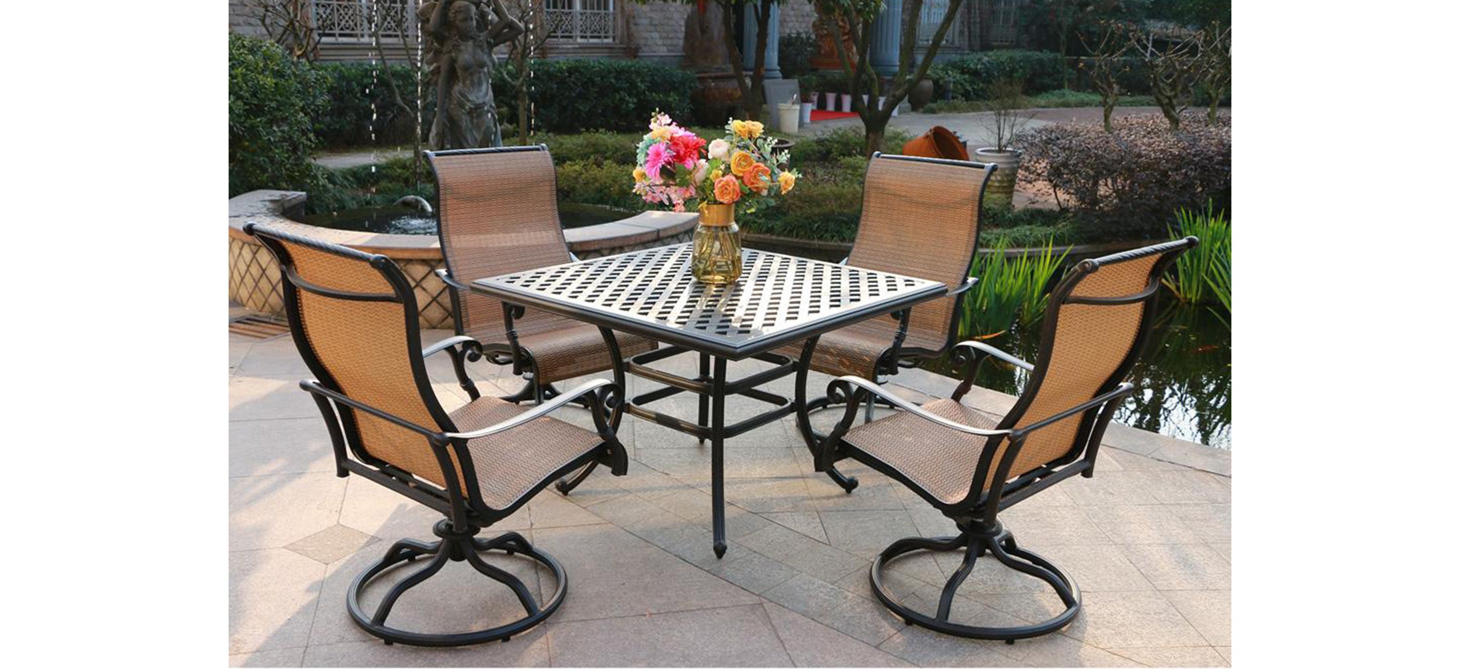 Castle Rock 5-pc. Outdoor Sling Swivel Dining Set