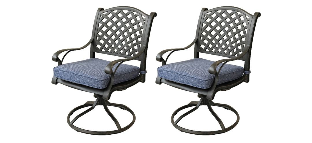 Castle Rock Outdoor Swivel Rocker Dining Chair, Set of 2