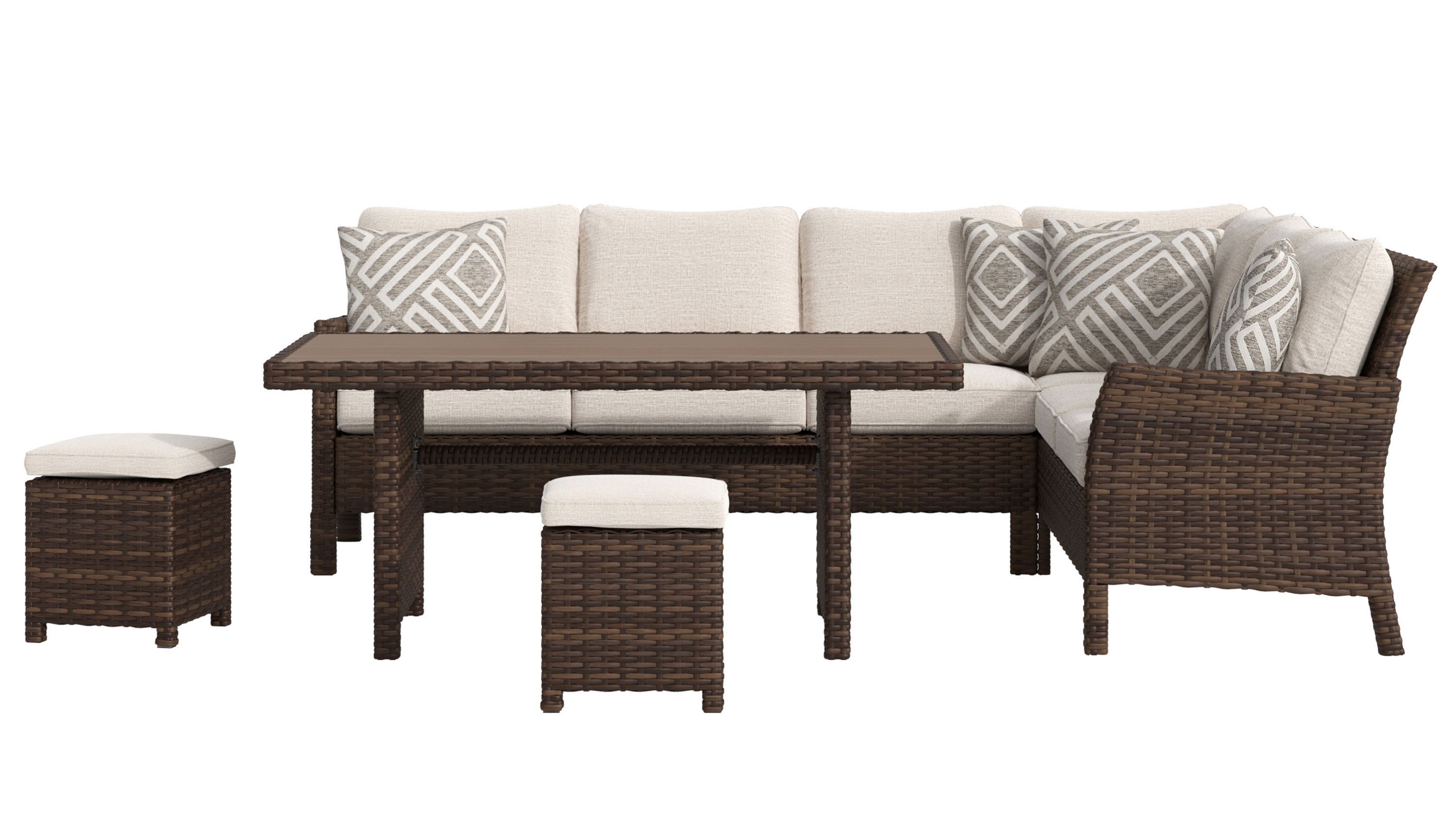 Marin 2-pc. Sectional with Table and 2 Ottomans | Raymour u0026 Flanigan