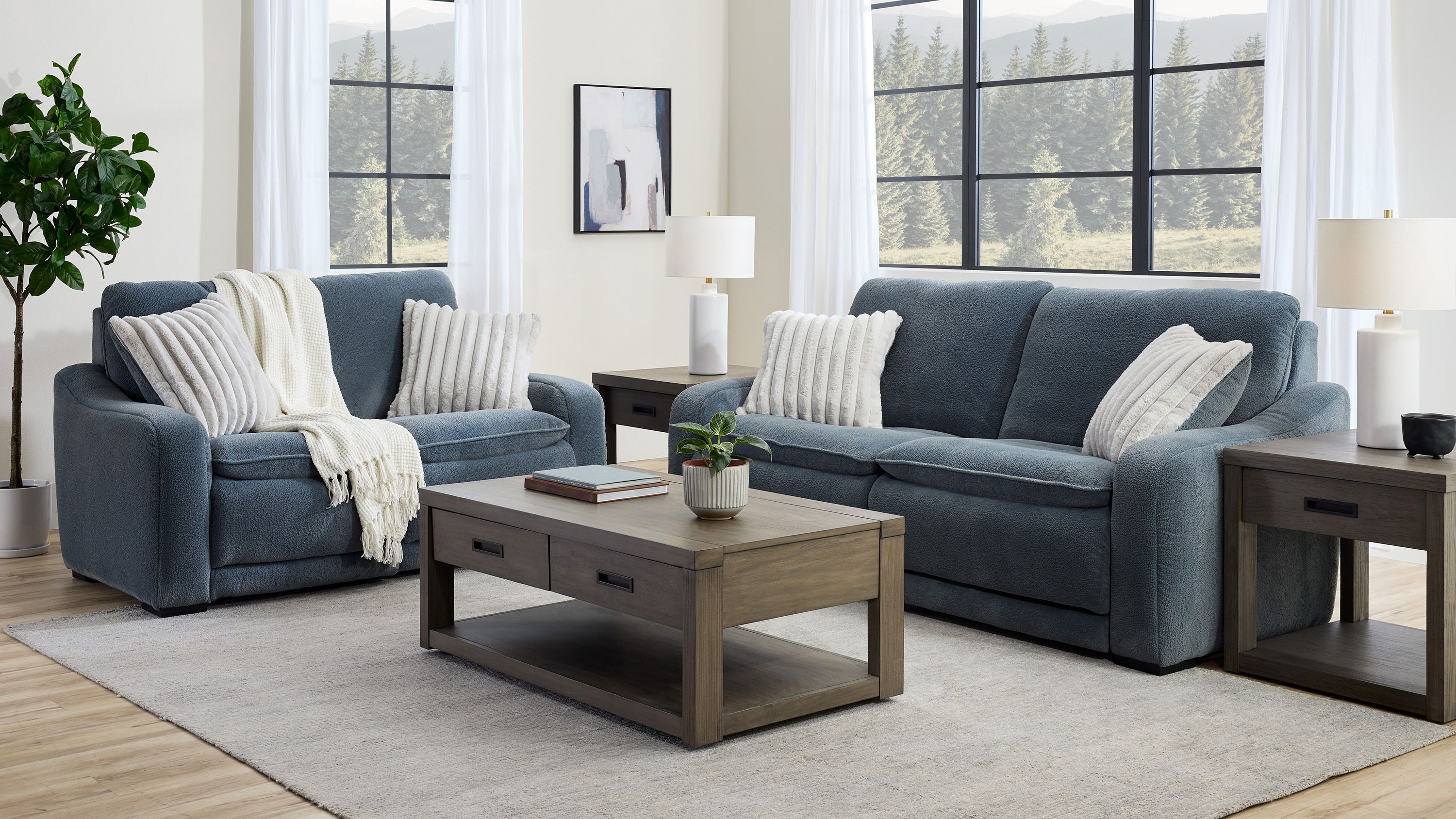 Celine Power Loveseat w/ Power Headrest | Raymour & Flanigan