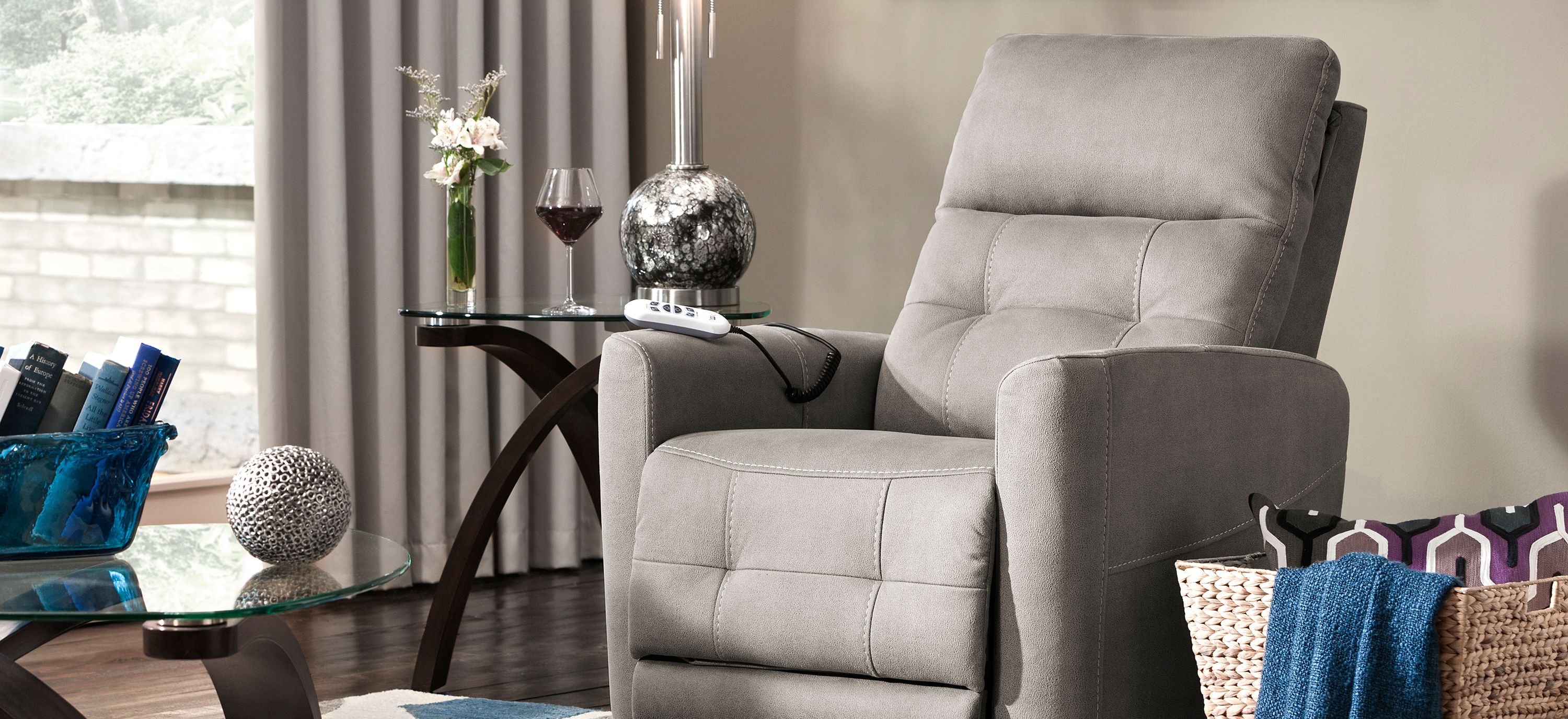 Laverne Microfiber Power Lift Recliner | Raymour & Flanigan