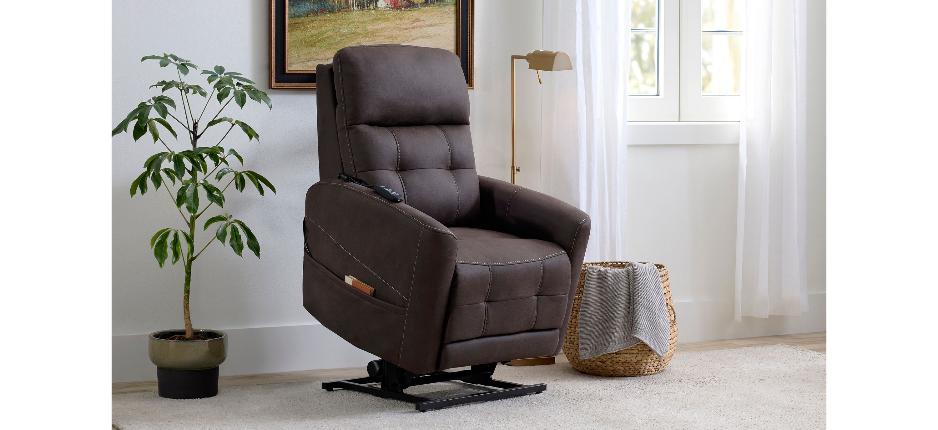Laverne Microfiber Power Lift Recliner | Raymour & Flanigan