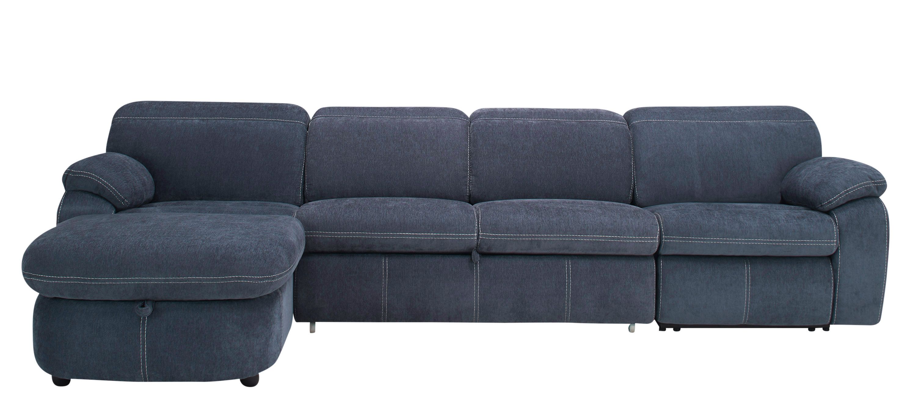 Enbright Microfiber 3-pc. Power-Reclining Sectional w/ Pop-Up Sleeper