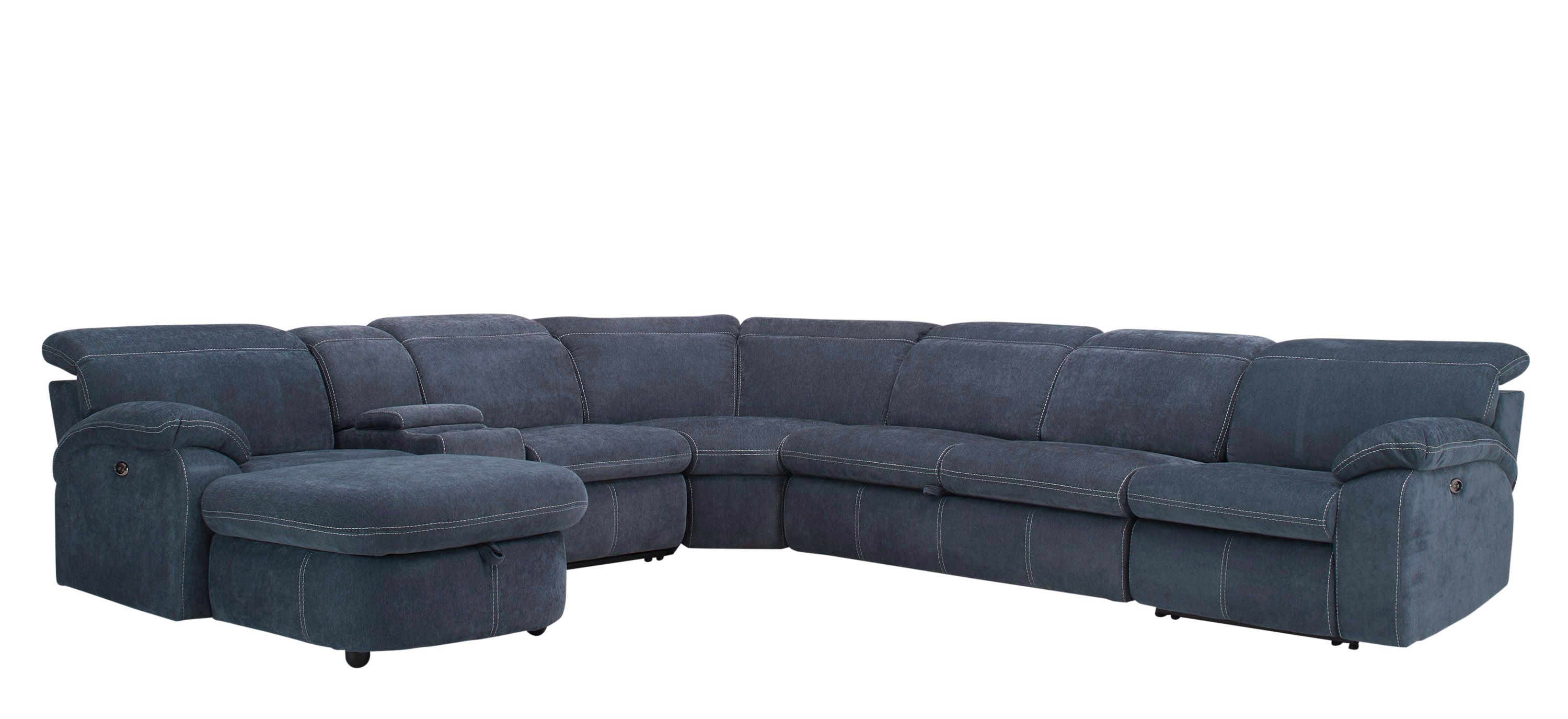 Enbright Microfiber 6-pc. Power-Reclining Sectional w/ Pop-Up Sleeper