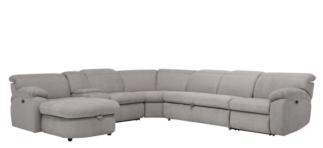 Enbright Microfiber 6-pc. Power-Reclining Sectional w/ Pop-Up Sleeper