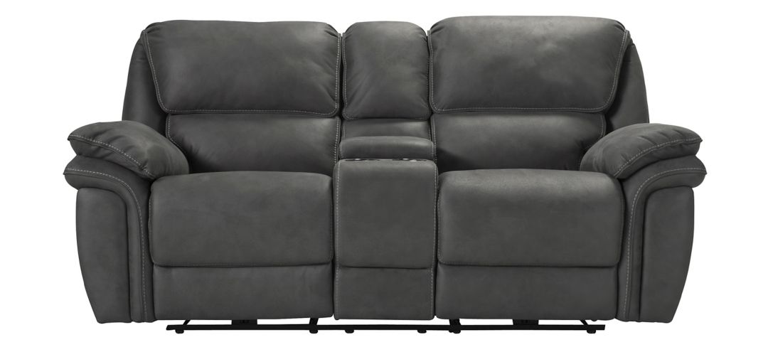 Skye Microfiber Power Reclining Console Loveseat