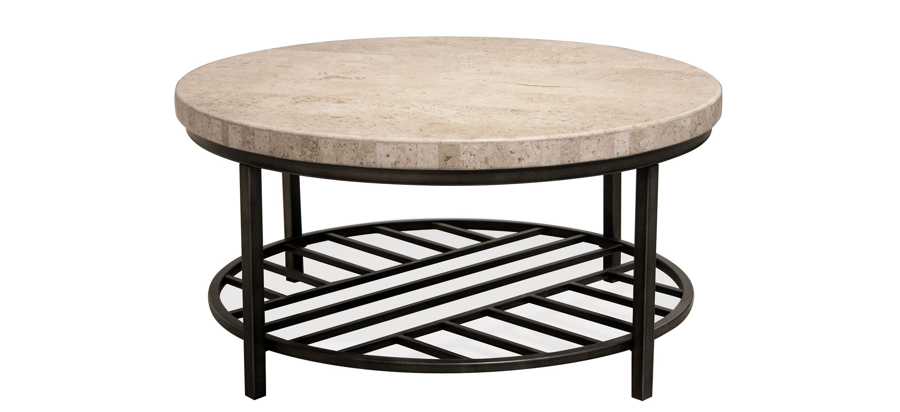 Travertine Round Coffee Table