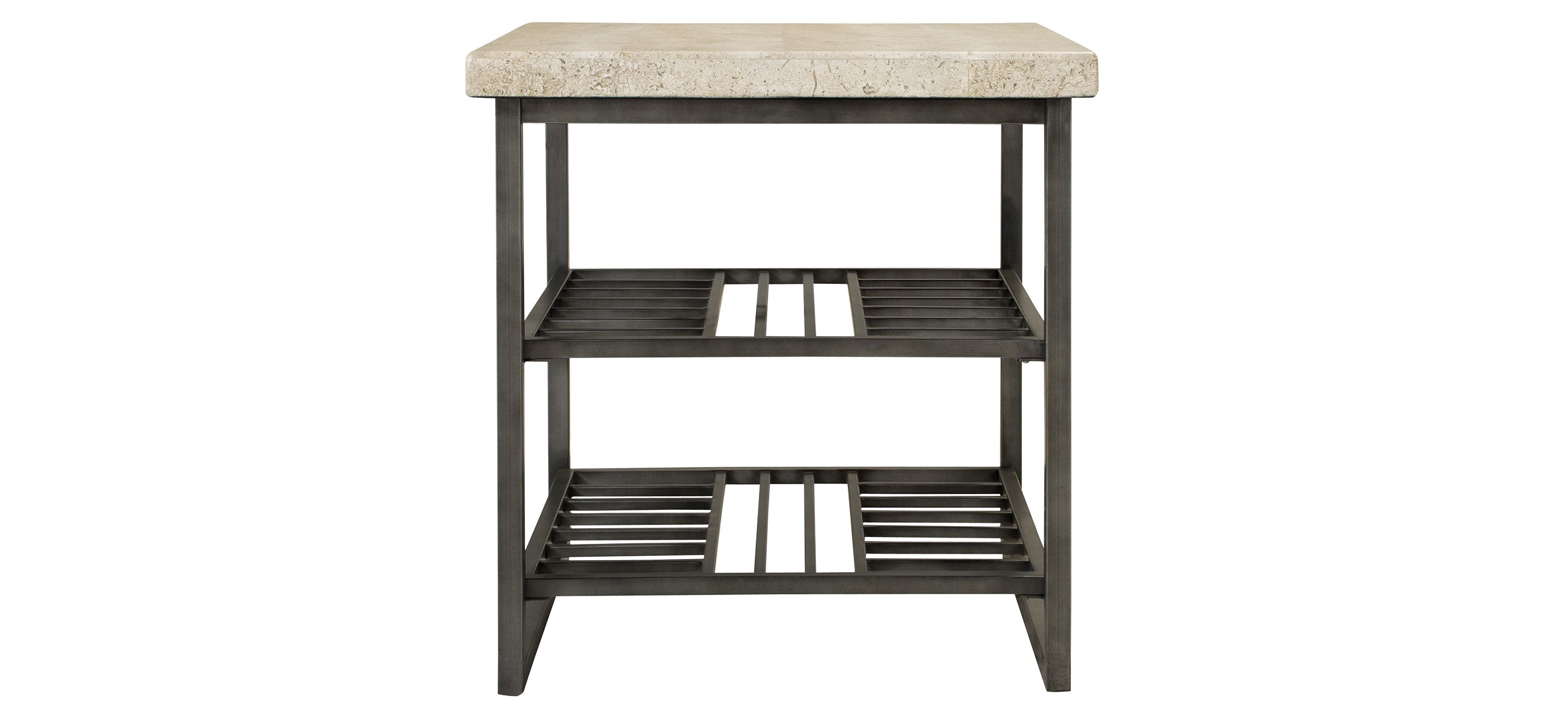 Travertine Rectangular End Table