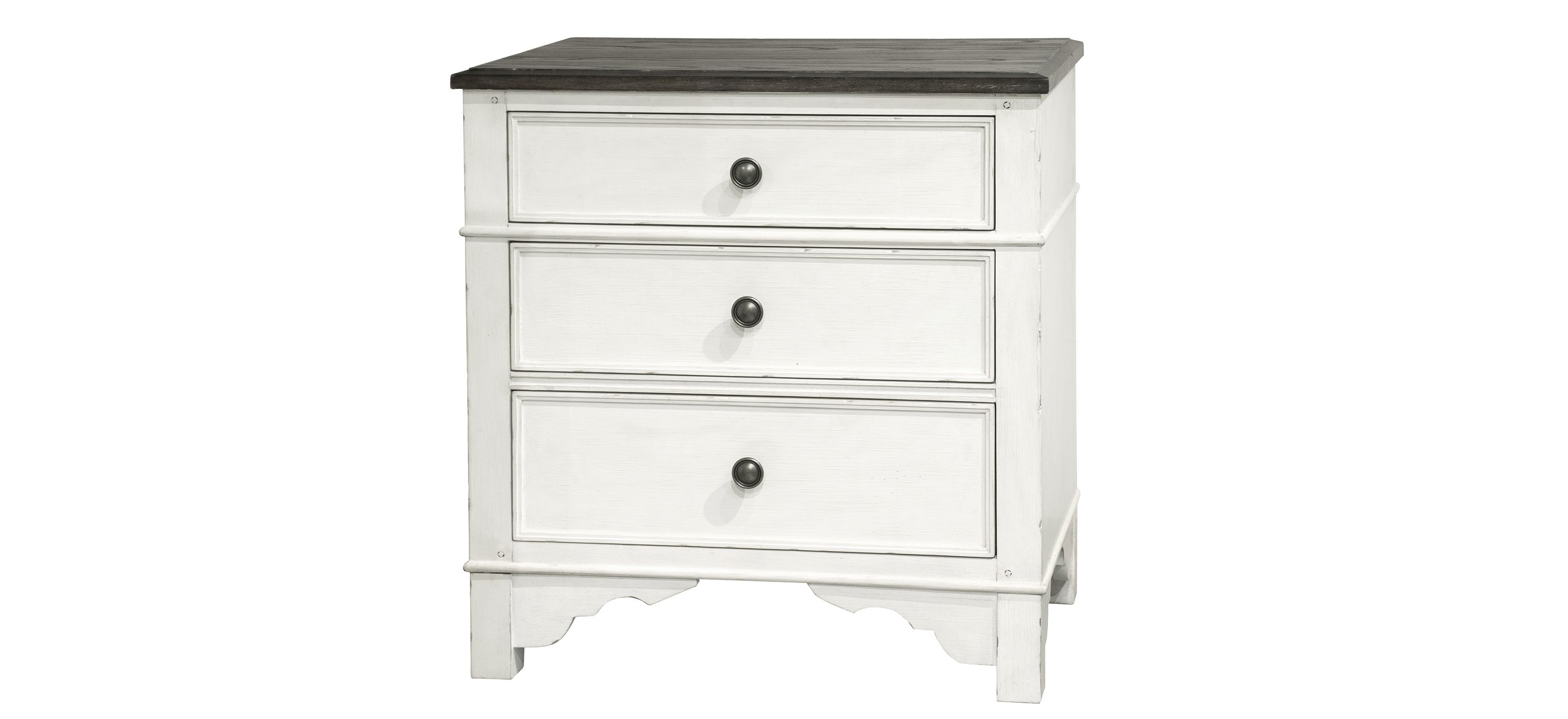 Colette 3-Drawer Nightstand w/ Dual USB Charger