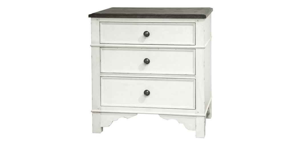 17269 Colette 3-Drawer Nightstand w/ Dual USB Charger sku 17269