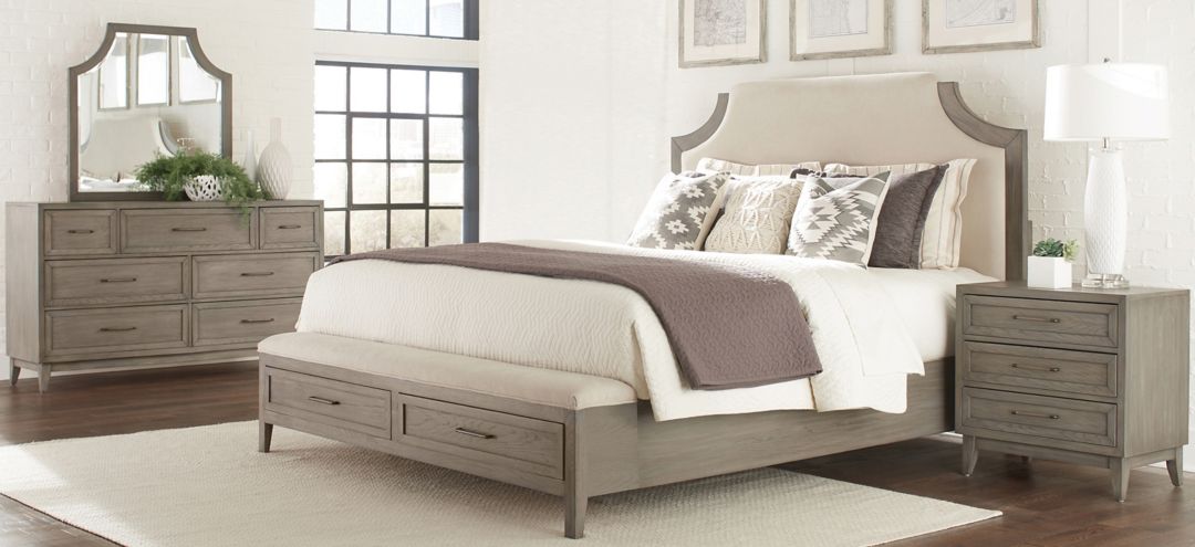 Vogue 4-pc. Upholstered Storage Bedroom Set with 3-Drawer Nightstand