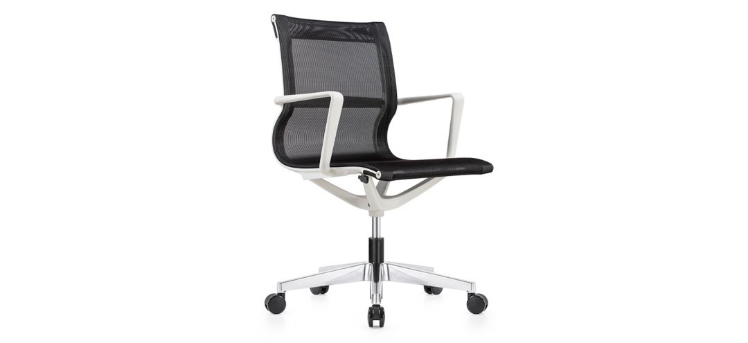 Kinetic White Frame Office Chair with Mesh Back