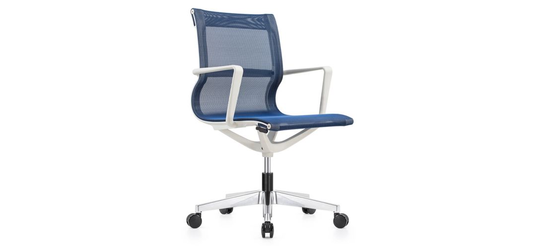 370110360 Kinetic White Frame Office Chair with Mesh Back sku 370110360