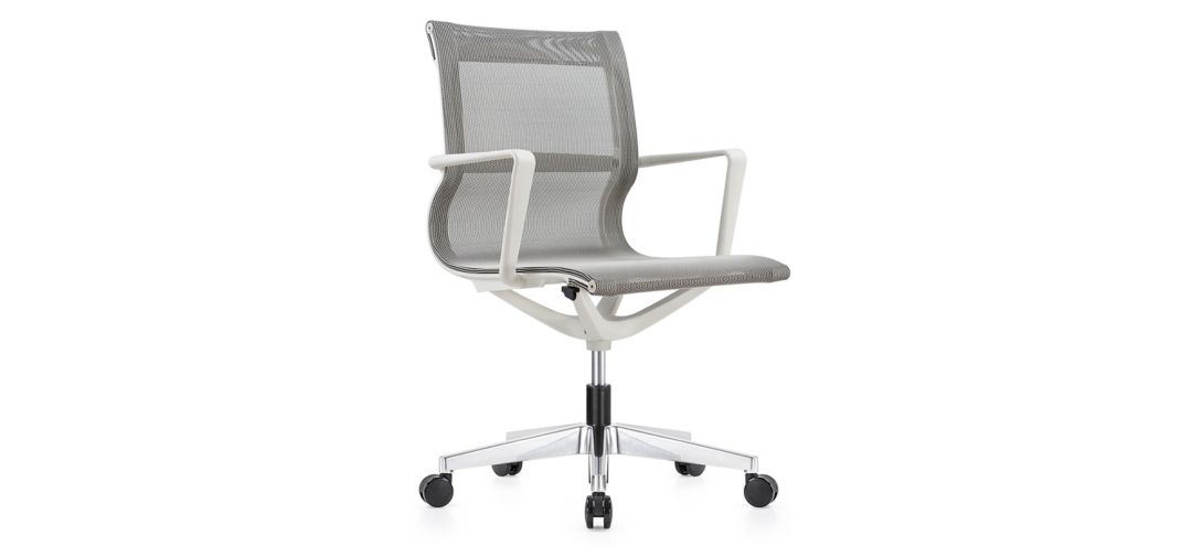 Kinetic White Frame Office Chair with Mesh Back