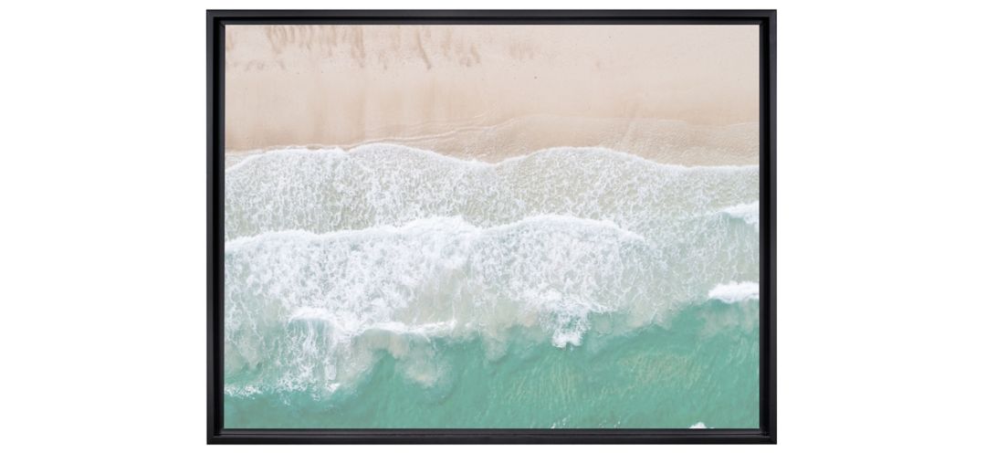 Stratton Beach Waves from Above Canvas Wall Art