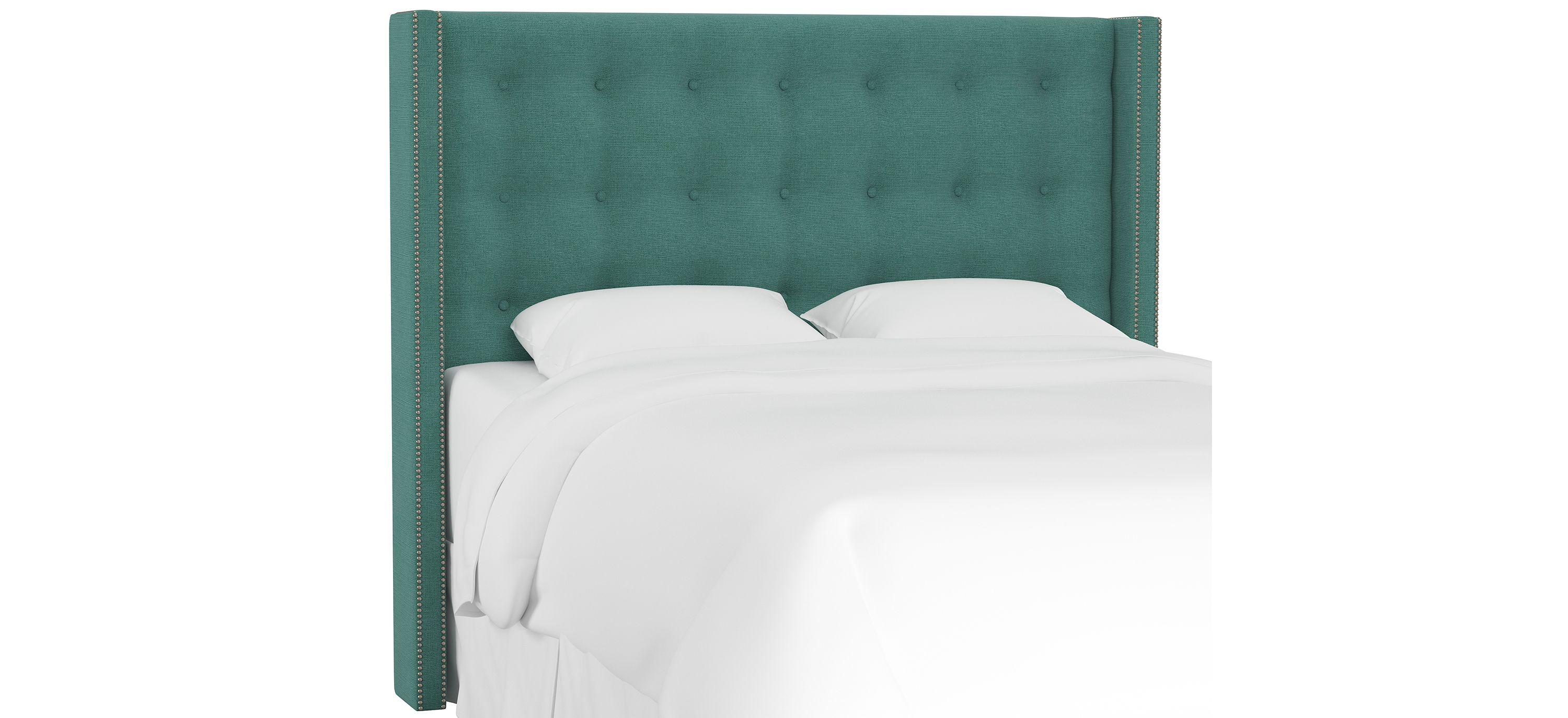 Cranford Nail Button Tufted Wingback Headboard