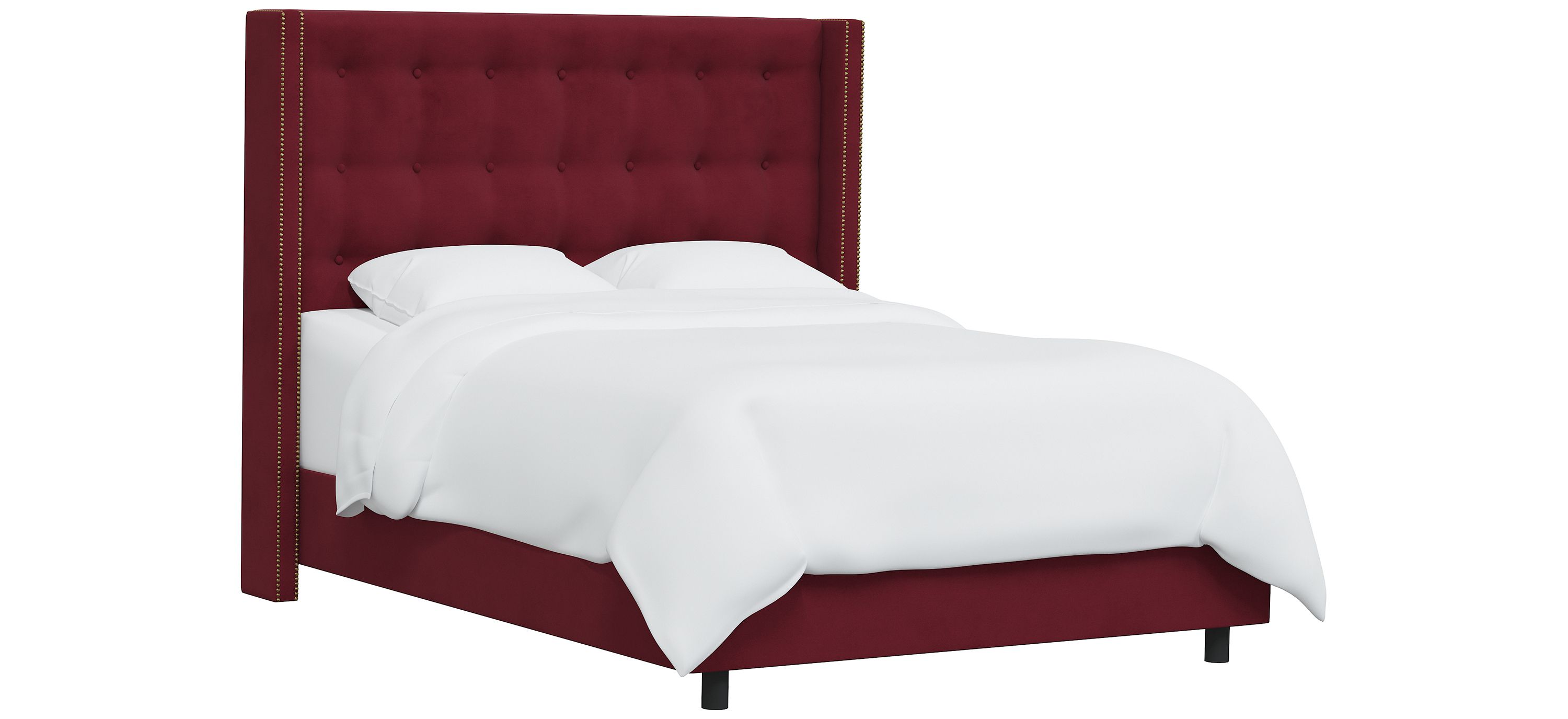 Cranford Nail Button Tufted Wingback Bed