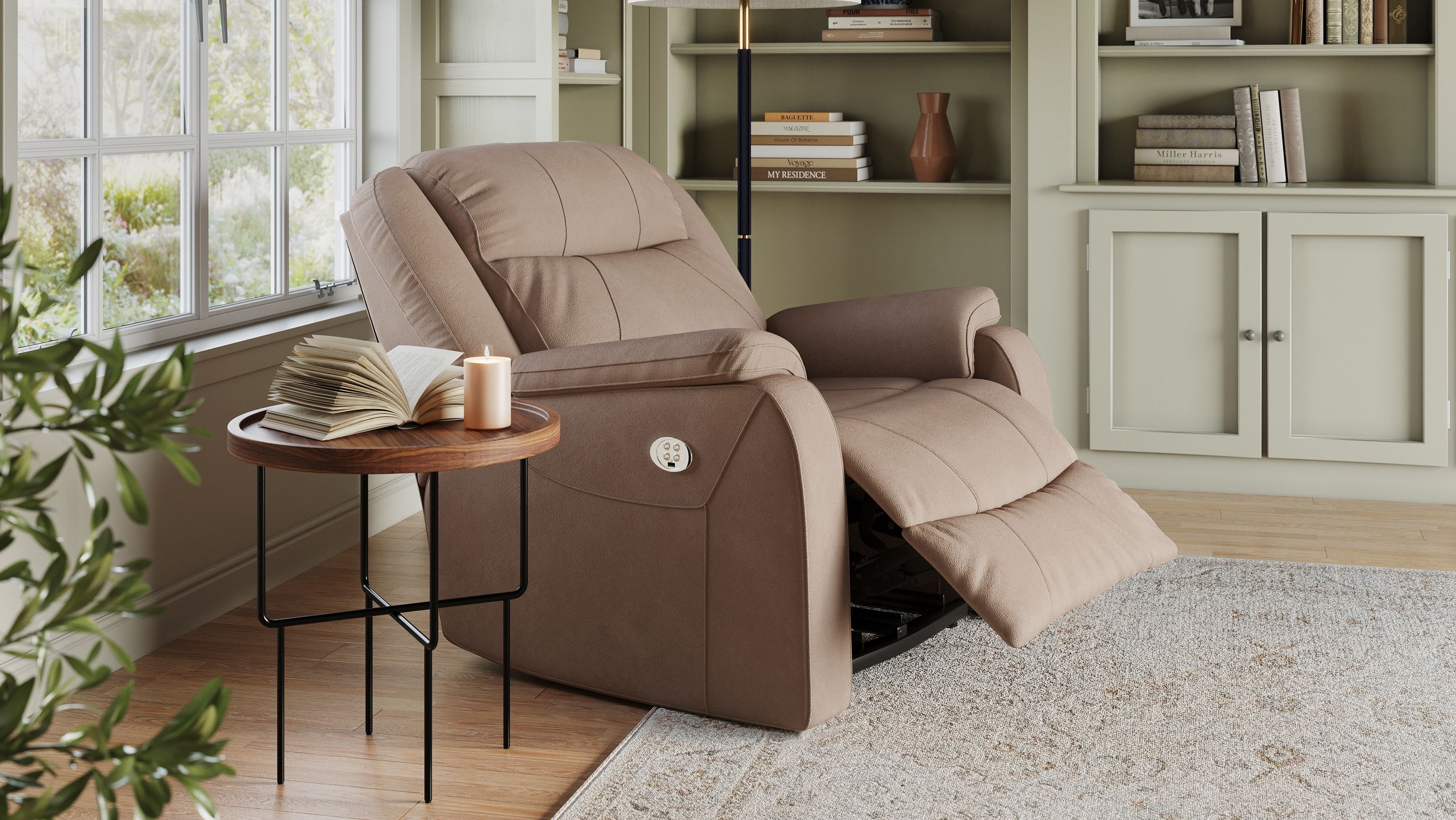 Watson Microfiber Power Recliner w/Power Headrest | Raymour & Flanigan