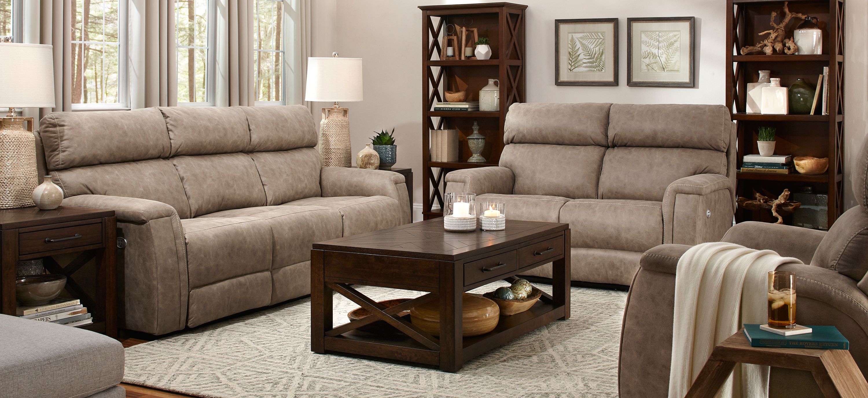 Blake 2-pc. Microfiber Power Sofa and Loveseat Set