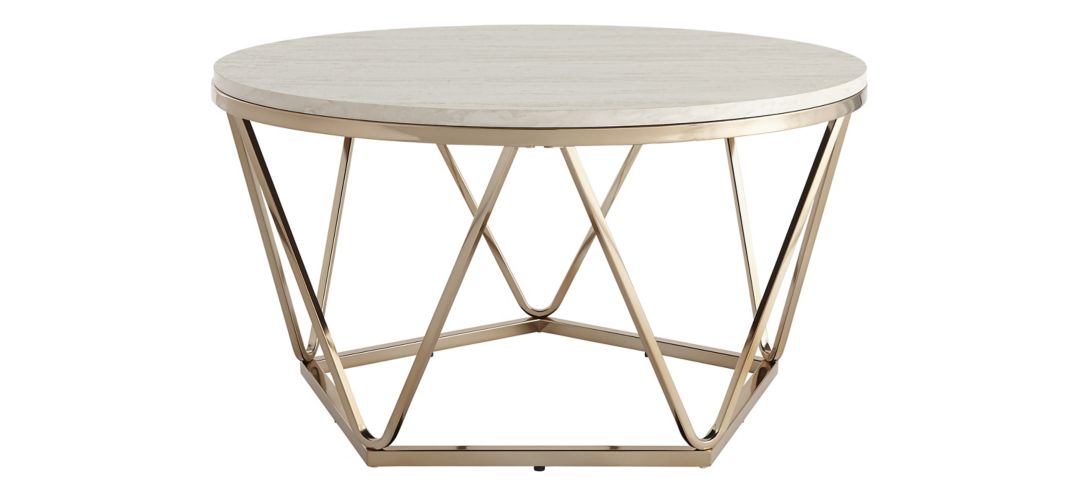 301188610 Bideford Round Faux Marble Cocktail Table sku 301188610