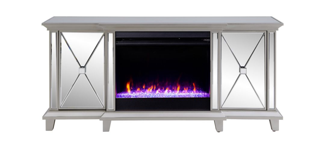 Kandel Mirrored Color Chg Fireplace Media Console