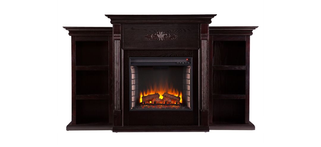 Bruton Electric Fireplace w/ Bookcases