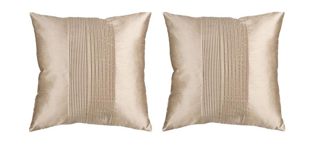 "Solid Pleated 22"" Throw Pillow Set - 2 Pc."