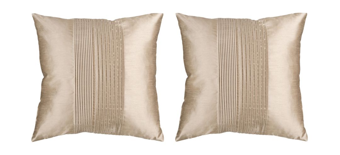 Solid Pleated 22 Throw Pillow Set - 2 Pc.