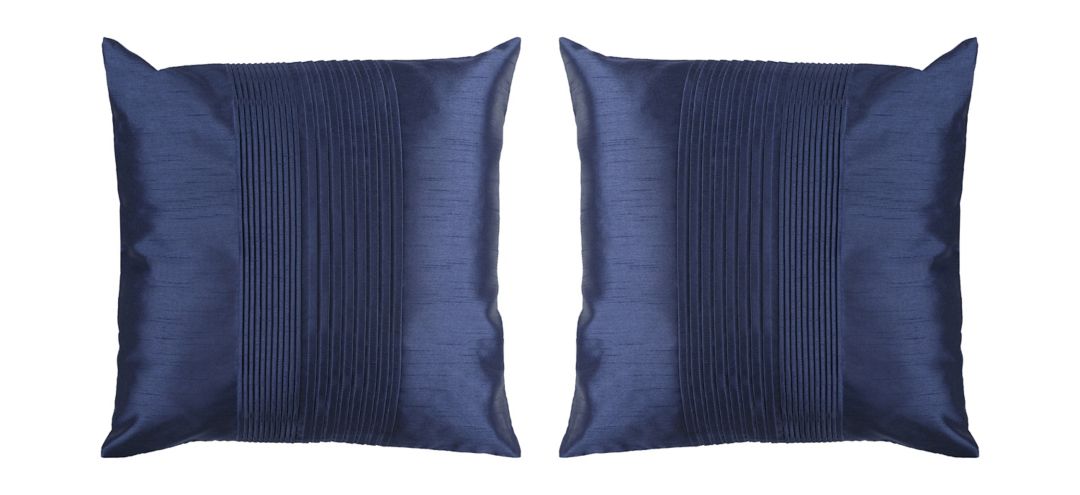 Solid Pleated 18 Down Throw Pillow Set - 2 Pc.