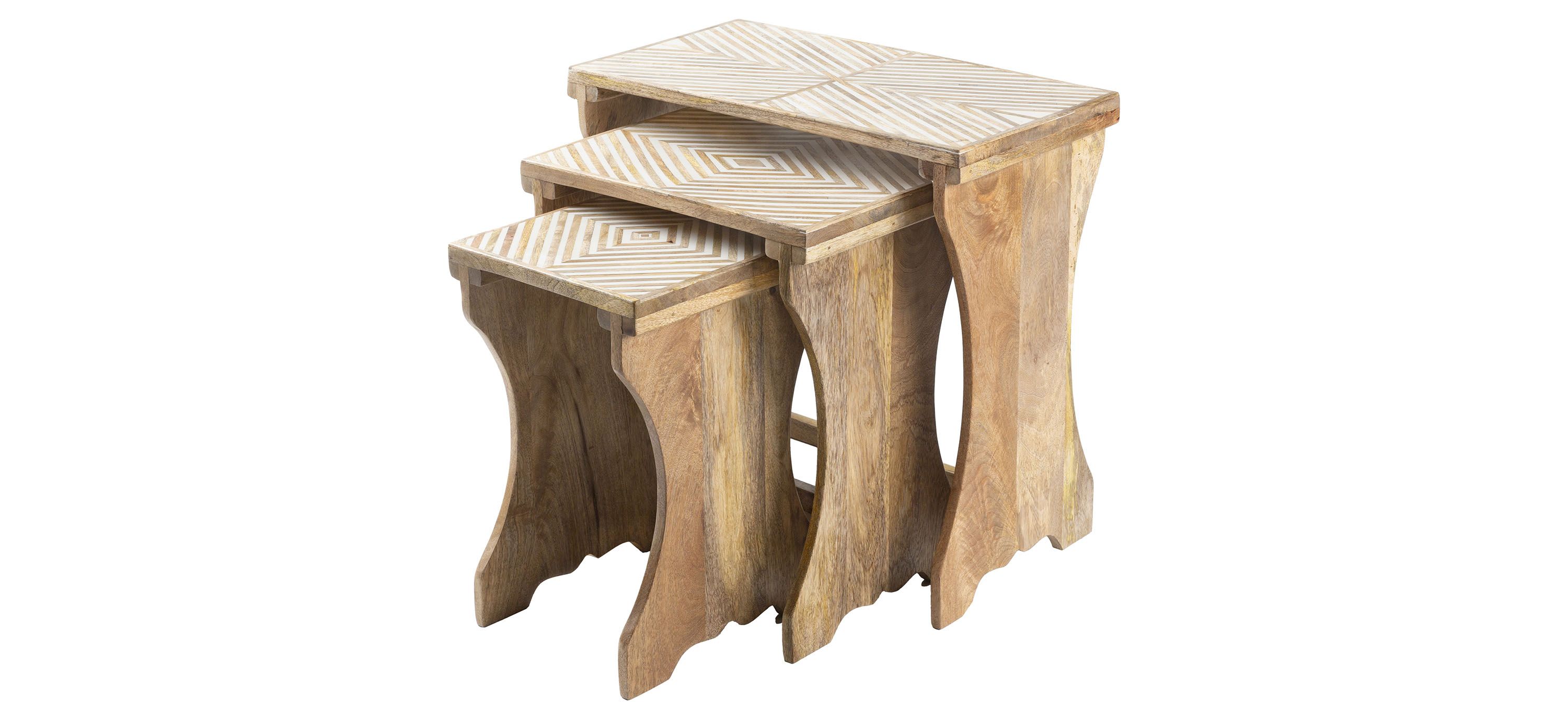 Abrazo Rectangular Nesting End Table Set Home & Garden Decor