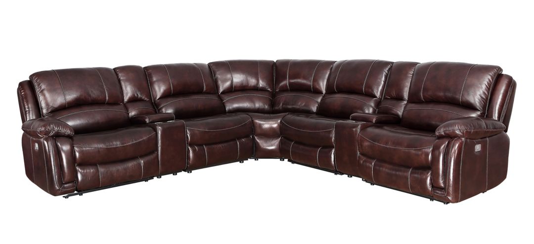 DN5691B7PCSECT Denver Power 7PC Leather Reclining Sectional sku DN5691B7PCSECT
