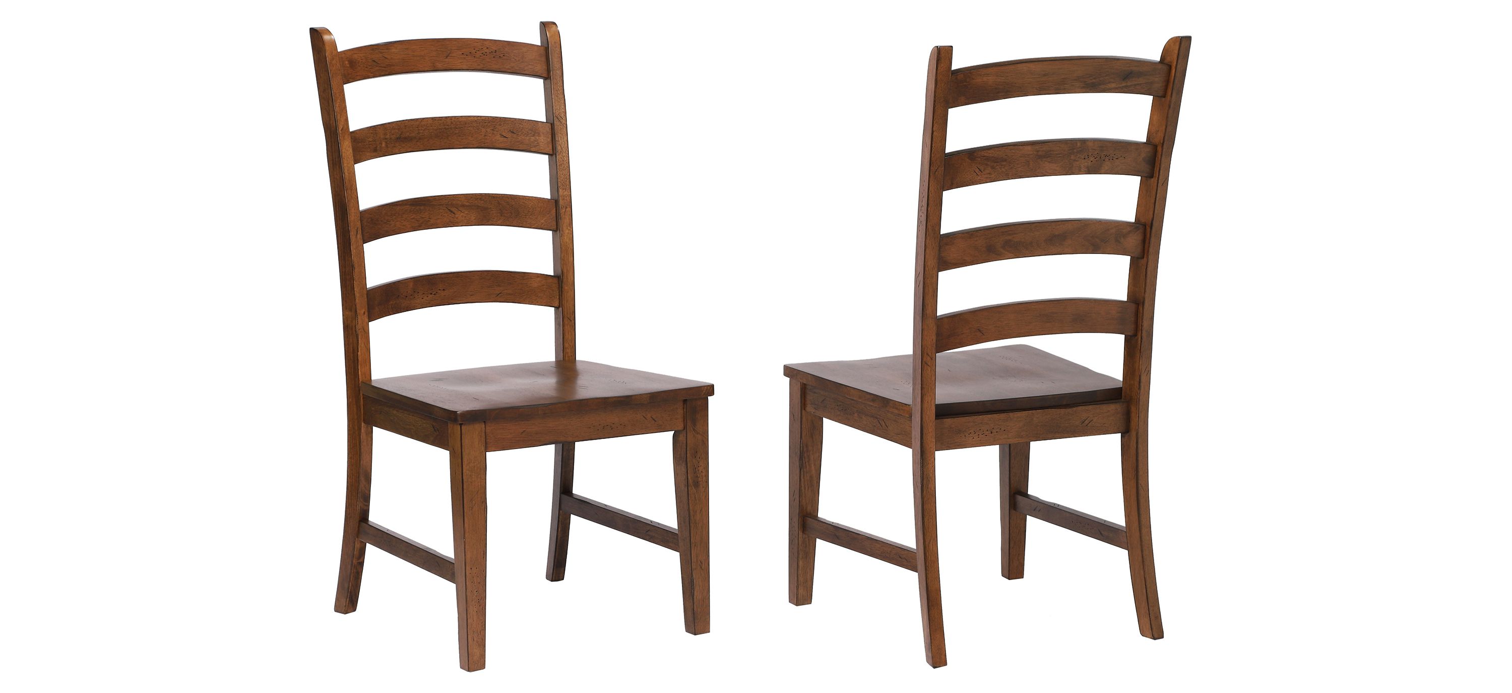 Amish Brook Ladder Back Dining Side Chair Set of 2
