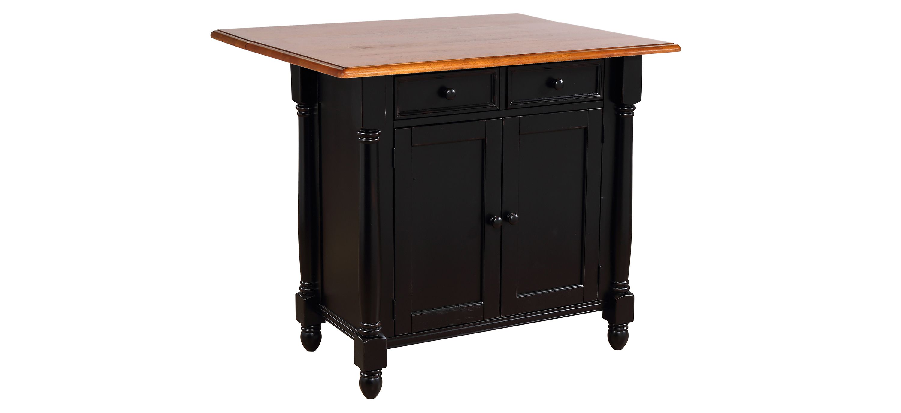 Black Cherry Selections Kitchen Island with Drop Leaf Top