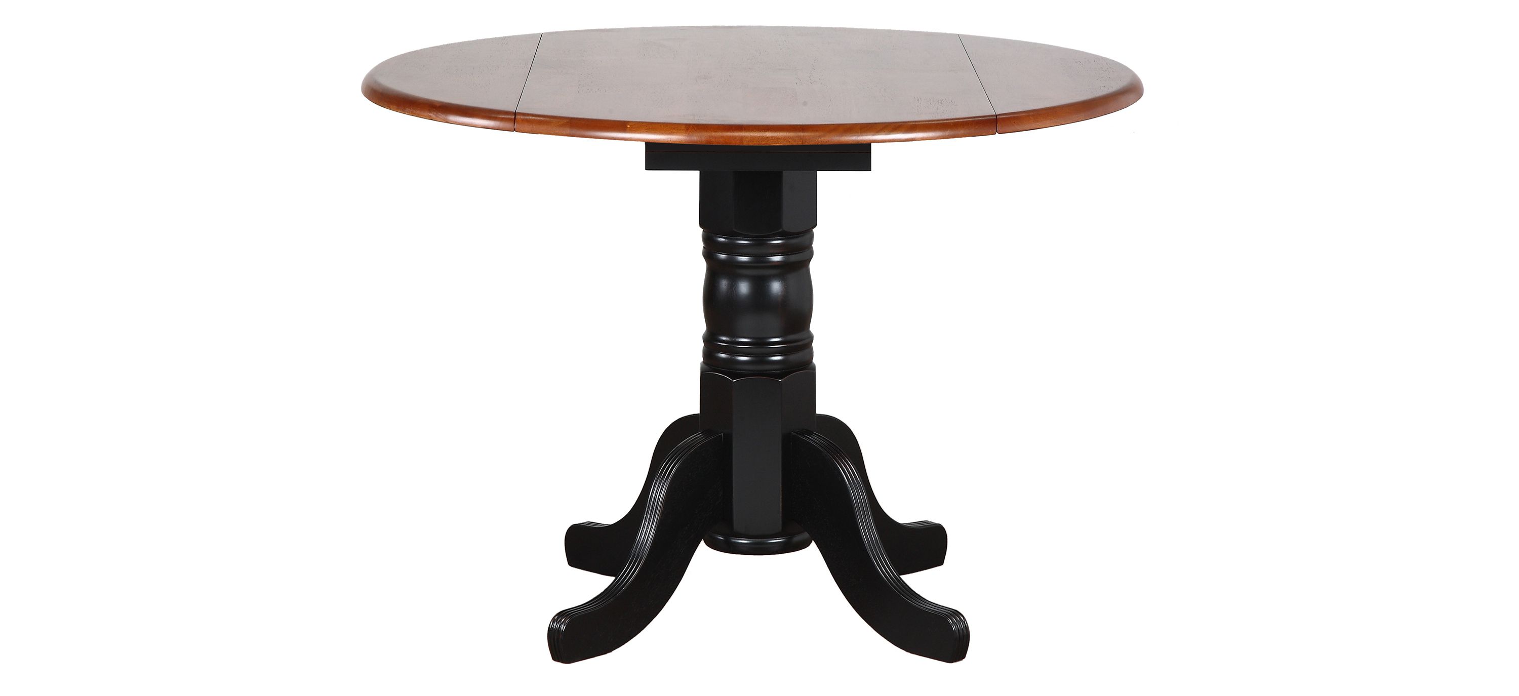 Black Cherry Selections Round Drop Leaf Dining Table