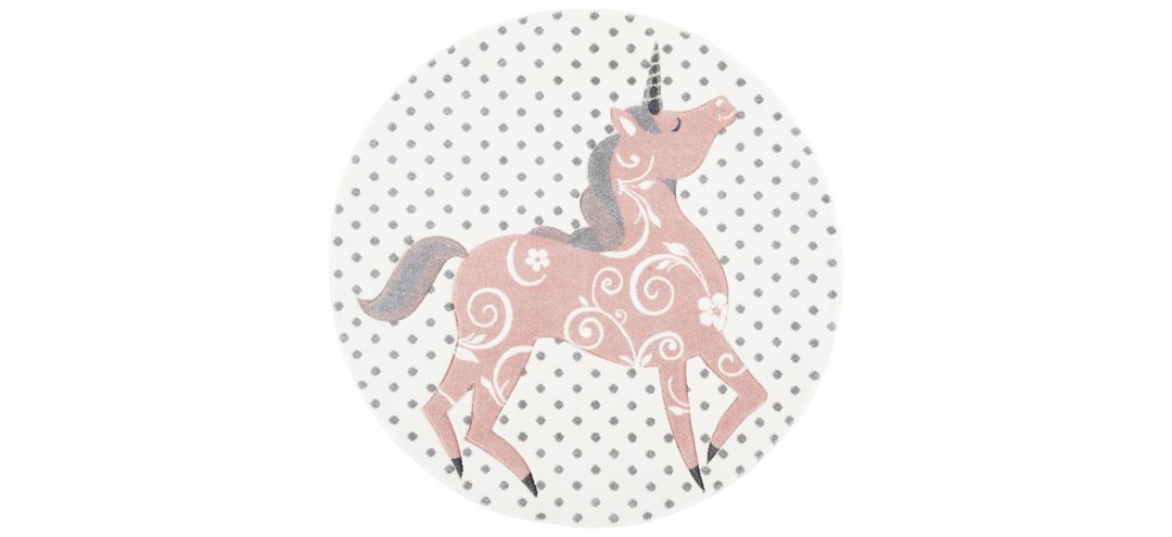 170163550 Carousel Unicorn Kids Area Rug Round sku 170163550